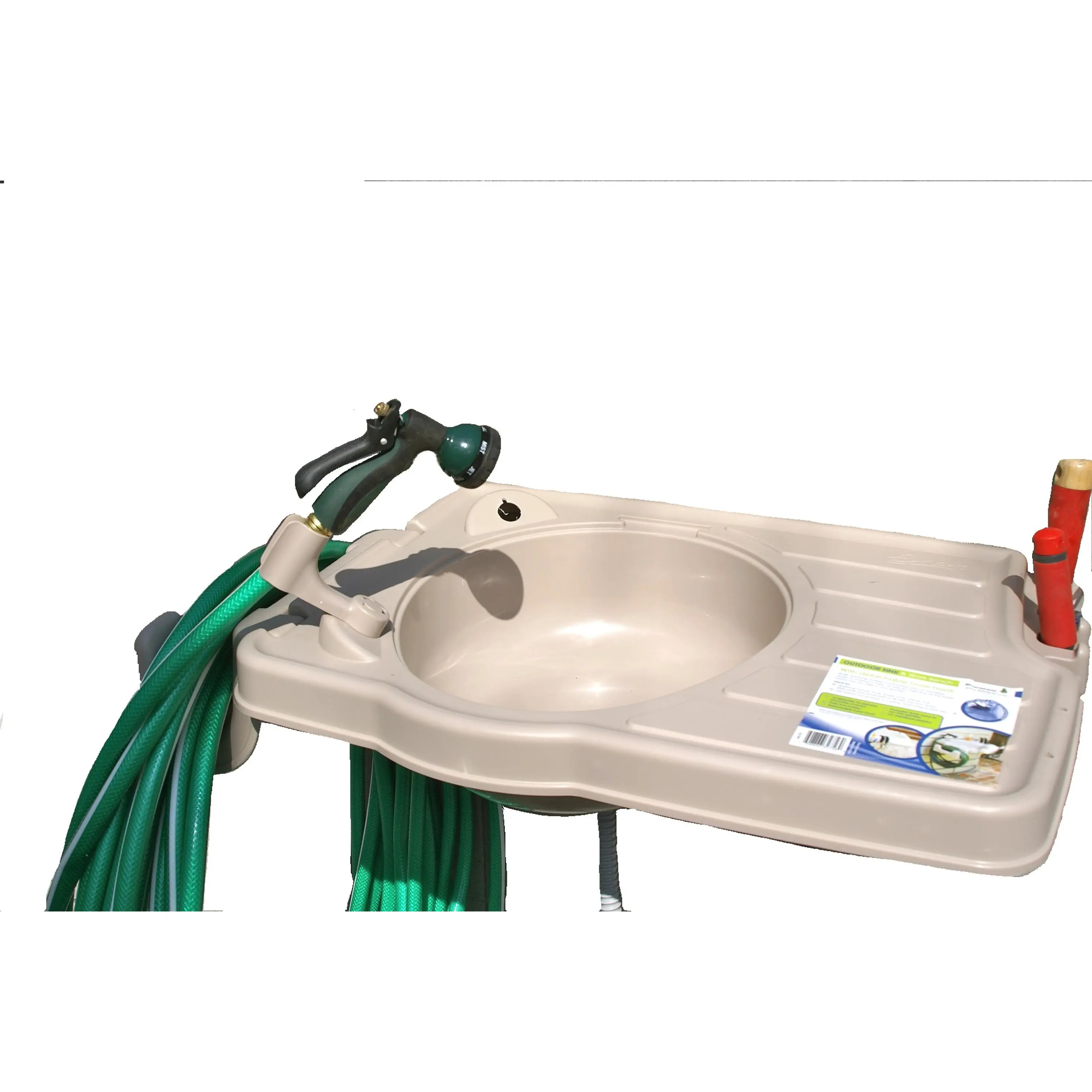 Riverstone Industries RSI-S2 Large Outdoor Garden Sink - Single Bowl Home Improvement Fixture, Garden Faucet Hose Attachment Compatible with Standard Hoses for Dirt Cleaning, Faucet Hose Attachment Single Bowl