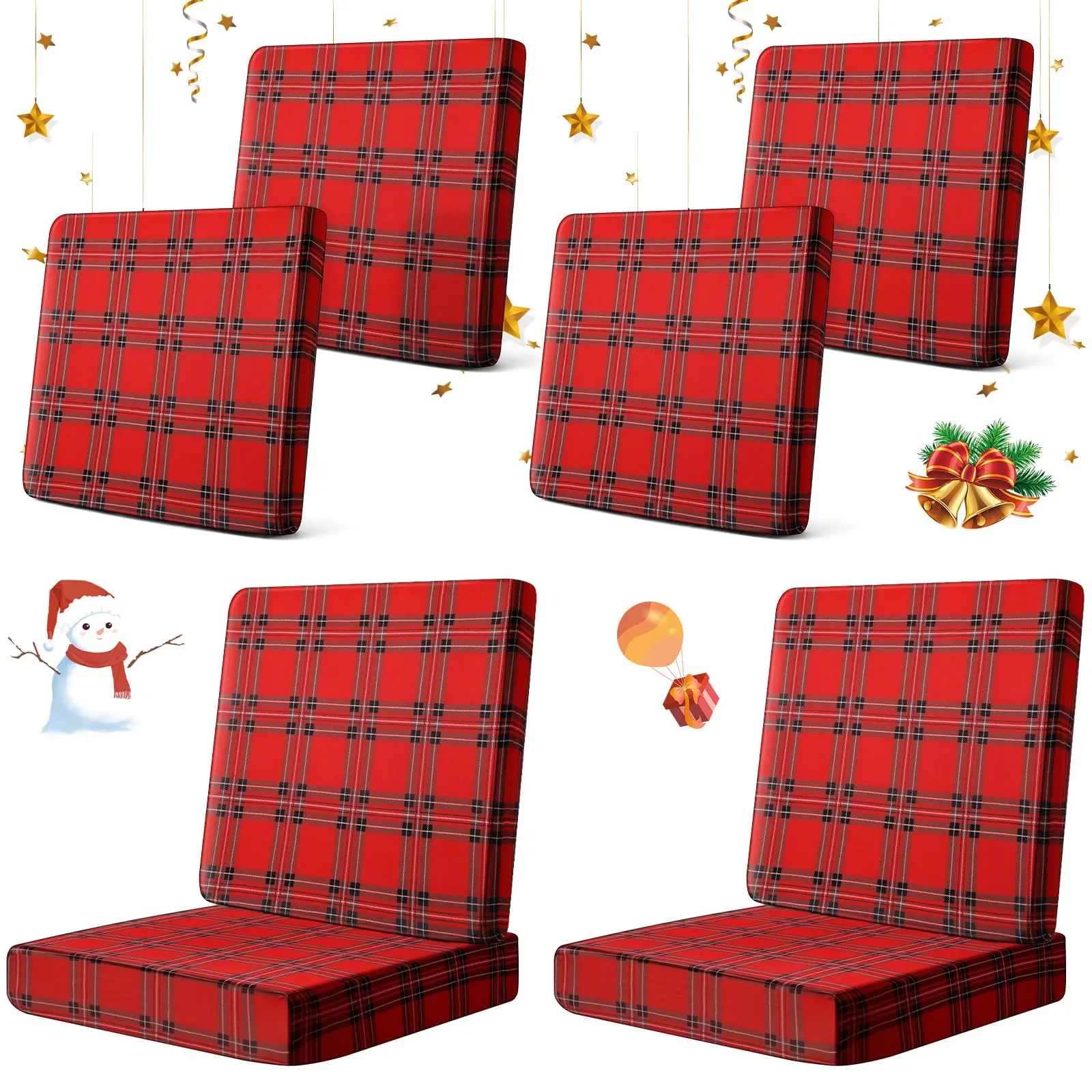 8 Pcs Red Plaid