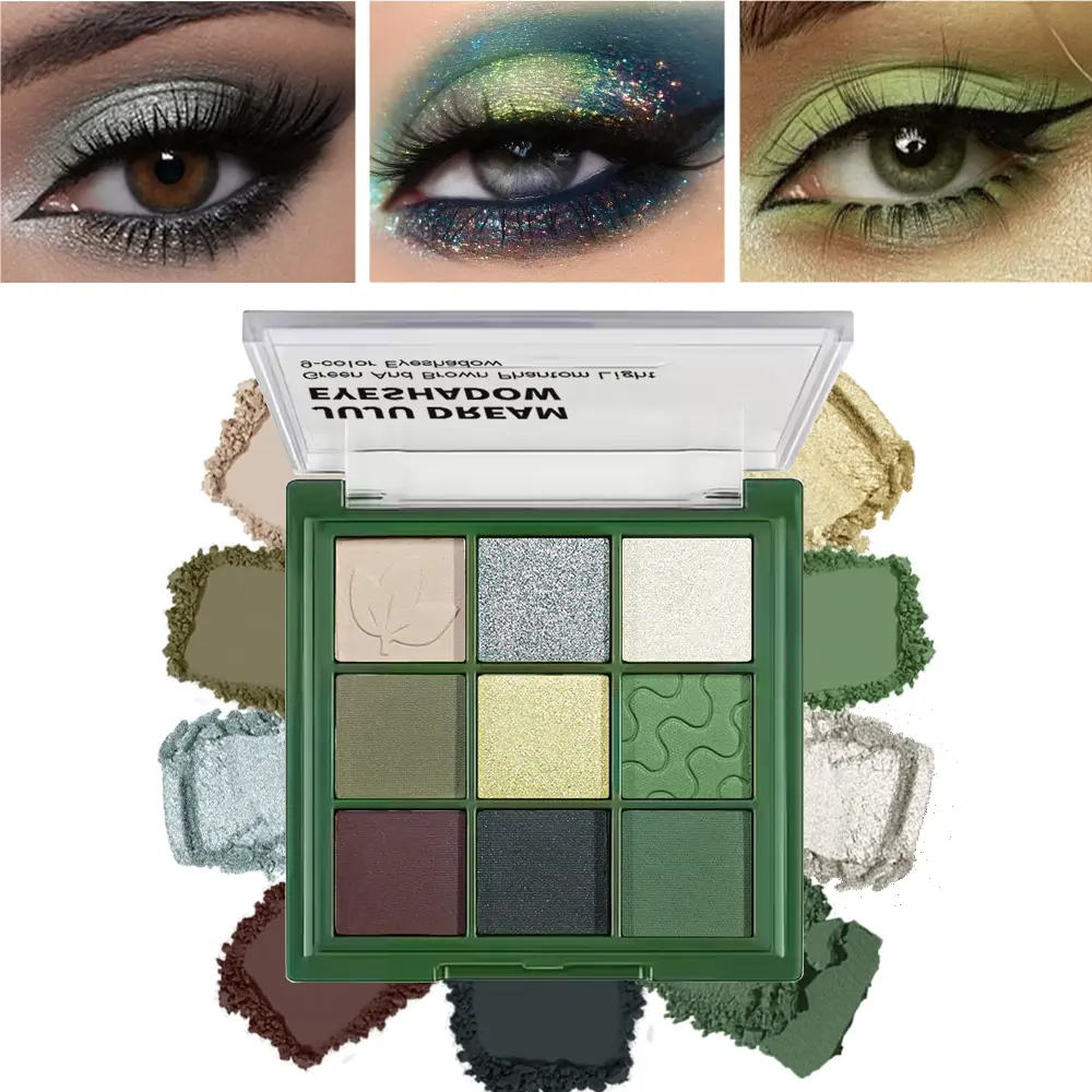 Green Eyeshadow Palette, Matte & Shimmer Eye Shadow Makeup Palette, Cool Tone Neutral Eyeshadow, Highly Pigmented Blendable Eye Makeup for Everyday Glam Looks