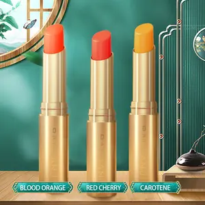 BAIXIANJI Color Changing Lipstick - Warm Custom Color, Lock Water & Nourish Lips, Soft Texture, Light Luxury Style, Blood Orange, Red Cherry, Carotene