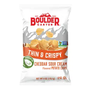 Boulder Canyon Potato Chips Thin & Crispy Avocado Oil Cheddar Sour Cream 6 oz
