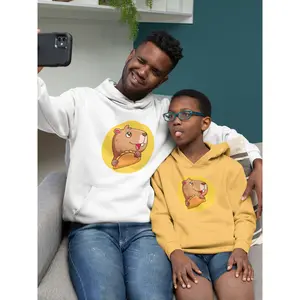 Famous Empanada Capybara branded Champion Hoodie from Denver-based EMPANADA ESPRESSO  Menswear Sweatshirt  Fabric Kangaroo Kids Pajama Classic Fleece