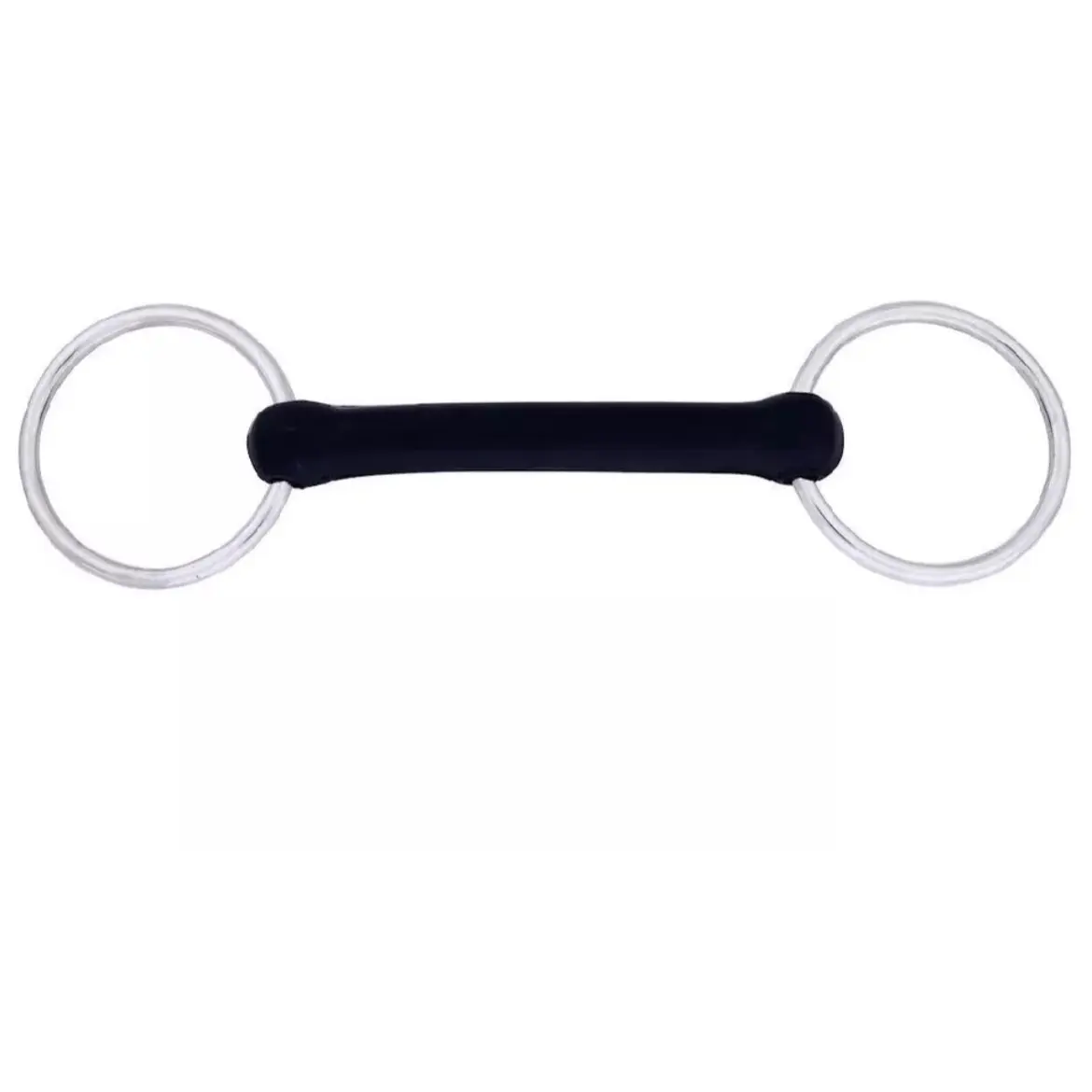 Stainless Steel New Rubber Mullen Mouth Loose Ring Snaffle Horse Bit