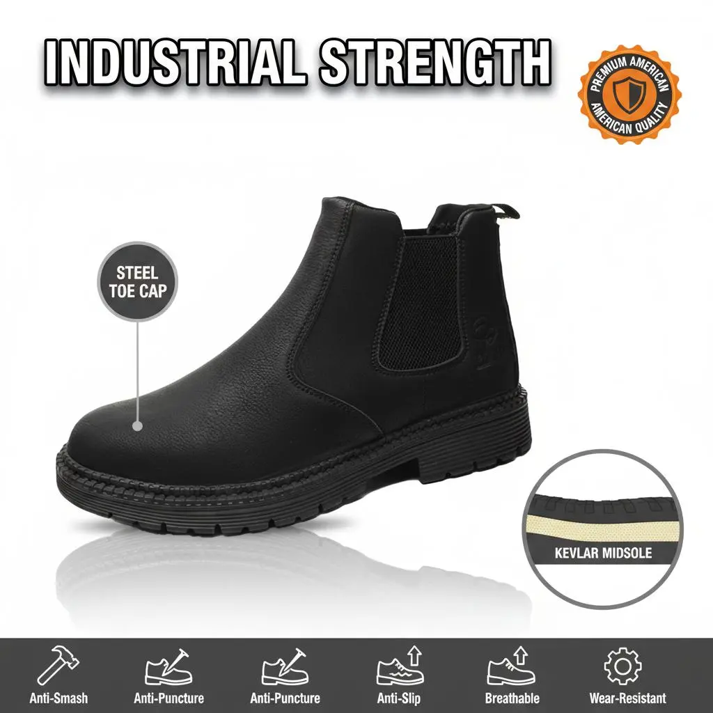 Breathable Waterproof Work Shoes Unisex, Safety Sneakers with Anti Slip Sole, Splash Proof Finish and Puncture Protection for Kitchen, Restaurant and Food Service Work
