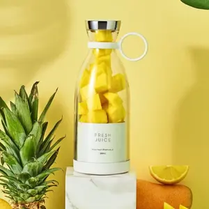 Portable Blender for Shakes and Smoothies with 11.83 Oz Travel Cup and Lid,Durable Stainless Steel Blades for Juice Blending Performance [White]