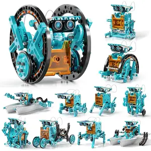 Solar Powered STEM Robotics Kits Educational Building Science Experiment Kit Great Learning Gifts for Kids Boys Ages 8-13 Blue