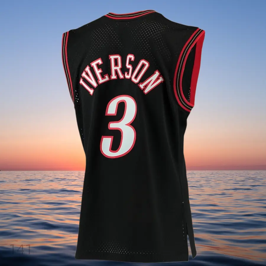 Allen Iverson Classic-Design stitched Basketball Jerseys Retro Men's Sleeveless Black shirt