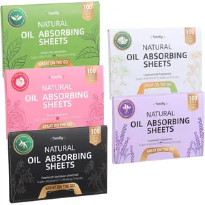 Oil Blotting Sheets 5 Packs (500 Counts) 5 Scents Oil Absorbing Oil Control Film for Oily Skin Face Cheek Forehead Chin