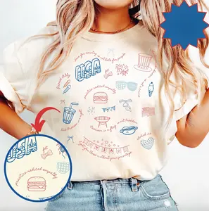 Liberal Fourth of July Protest Shirt – USA Doodle Political Tee with Abolish ICE, Anti-Racism Quotes, Secret Subtle Message American Fourth of July Tee, Anti Trump Shirt