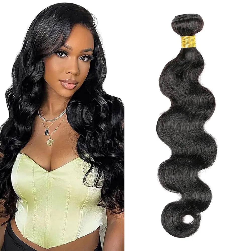 Tuneful Human Hair Bundles Body Wave Bundle Human Hair Single Bundle Natural Black Hair Extensions For Women