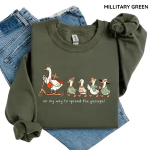 Retro Silly Goose Faith Crewneck, Vintage Fall Christian Sweatshirt for Men & Women, Cozy Unisex Gildan Sweater Gift