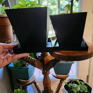 Slanted Square Planter Pot with Built in Tray for Home Garden and Plant Display