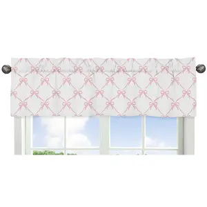 Sweet Jojo Designs Window Valances (Pink Bows) for Girls, Kids, Baby/Nursery Room, Kitchen, Bathroom, Bedroom, Treatment Valance Curtain (Blush, Bow for Ballerina, Ballet Dancer, Princess Collection)