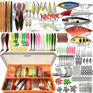 86/88/136/149/366 Piece Fishing Lure Set with Box, Includes Soft Hard Baits, Spoon Lures, Hooks Weights Spinning Reflective Plates Realistic Frog Lures, Fishing Tackle Kit