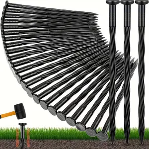 New Plastic Garden Ground Stakes 50/100pcs Isolation Belt Fixing Stakes, Anchor Bolts, Edge Piles, Turf Spiral Stone Separation Nails