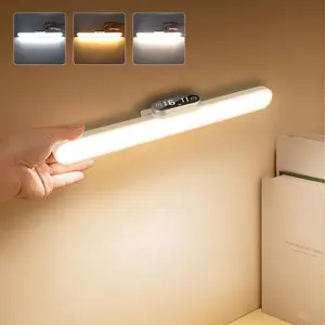 LED Clock Lamp, Magnetic Bookshelf Reading Lamp, Student Dormitory Study Lamp, Dimmable Bedroom Bedside Lamp, Night Light