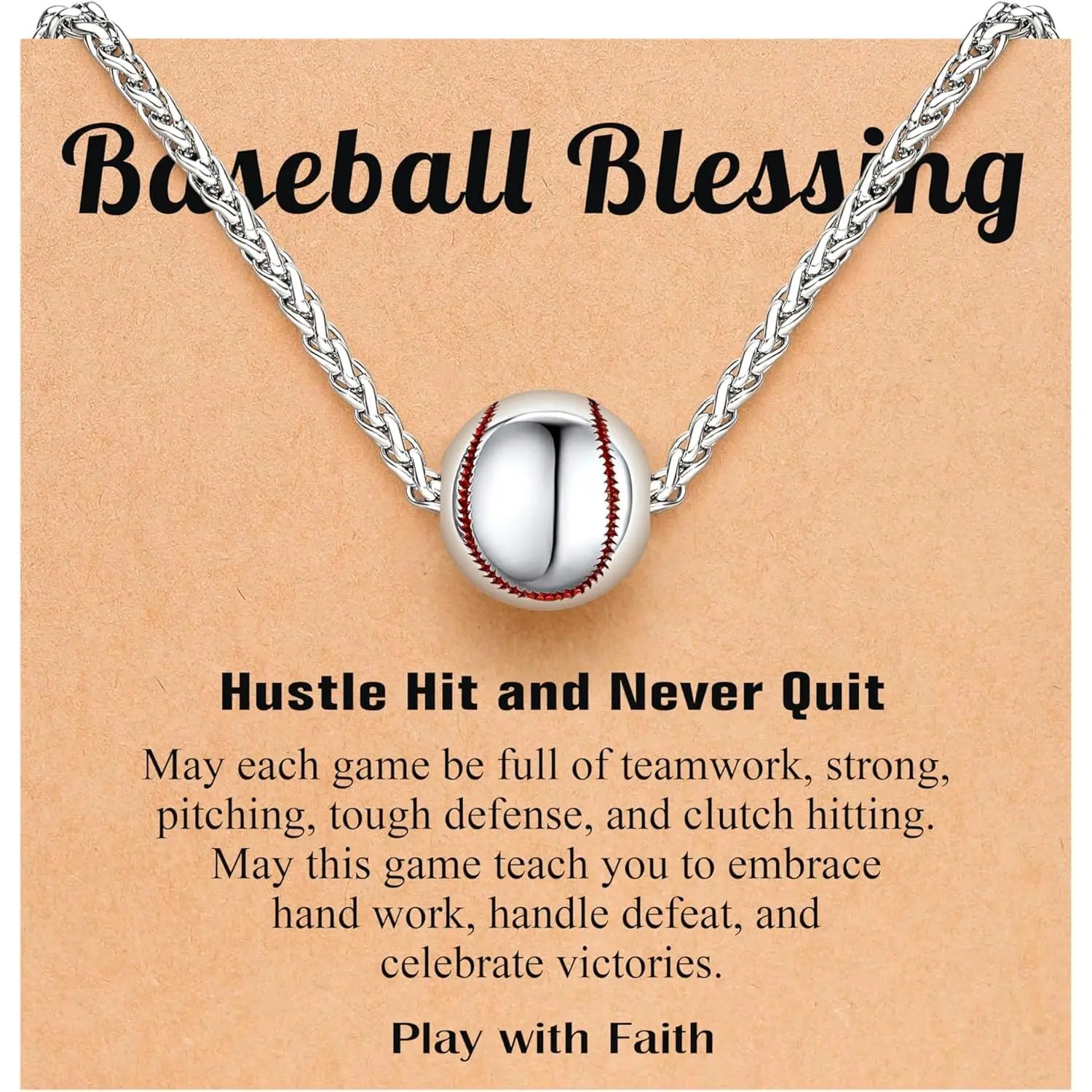 baseball Necklace for Boys Christmas Valentines Easter Gifts for Son Grandson Nephew