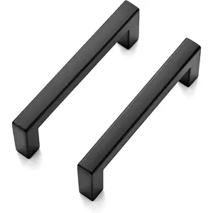 30 Pack Solid 3 Inch Center to Center Slim Square Bar Drawer Handles Kitchen Cabinet Handles Black Drawer Pulls Kitchen Cabinet Hardware Matte Black Dresser Pulls for Cupboard