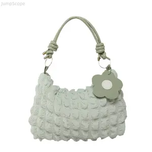 2026 New Puffer Bubble Shoulder Bag, Floral Charm Underarm Hobo Bag, Fashion Casual Tote Handbag for Women Daily Use