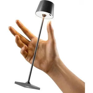 1-Pack Black Compact Cordless Rechargeable LED Table Lamp, Dual Light Source (RGB Top & Warm Bottom), Ambient Glow, Timer & Control, Metal Indoor Lighting for Bedroom