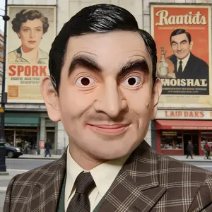 Funny Comedy Latex Mask, Realistic Celebrity Character Costume for Halloween Parties, Full Head Disguise for Adults & Events