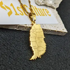 18k Gold Plated Grenada Necklace, Jewelry, Earrings, Gift,