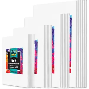 24-Pack PREMIUM Canvas for Painting, 6 sizes 5x7, 8x10, 9x12, 11x14 Painting Canvas Boards, Art Supplies for Adults & Kids - 100% Cotton Primed Canvases for Acrylic Oil Watercolor Painting