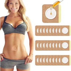 15Pcs Castor Oil Pack Wrap, Organic Cotton Castor Oil Patches for Belly Button, Disposable Self-Adhesive Pads, Portable Anti Leakage No Wash Kit