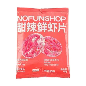 NOFUNSHOP Sweet Chili Shrimp Chips 40g - Real Shrimp, High Protein, High Calcium, Non-Fried, FOS Prebiotics, Crispy Snack