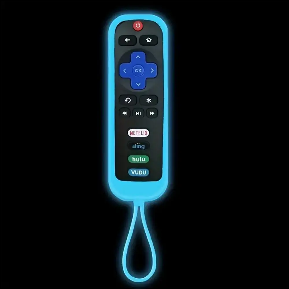 Remote Control Cover, 1 Count Glow in The Dark Silicone Remote Control Case for Roku TV/Roku Express HD 4K+/Streaming Stick 4K/Premiere/Streambar/LE/S