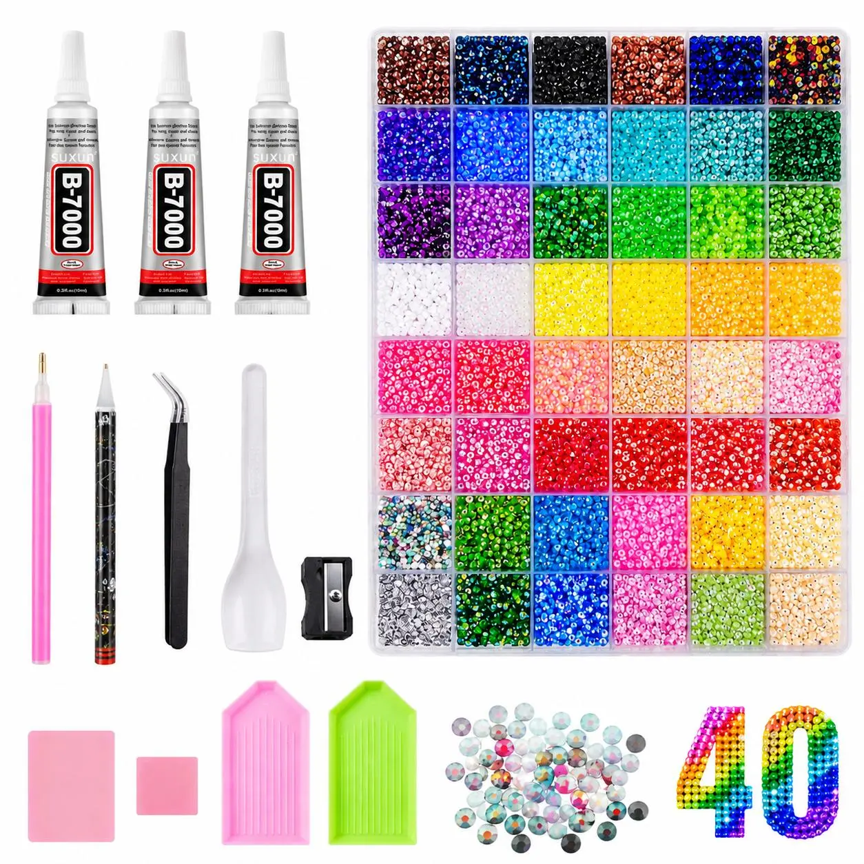 32000Pcs Resin Jelly Flatback Beads, Multi-Color 5mm Flatback Ornaments with Tweezers & DIY Tools, Ideal for DIY Crafts, Clothing, Tumblers, Phone Cases, Shoes & Nail Art, Summer Gift, Gifts for Kids and Girlfriend