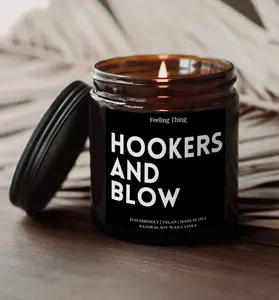 Hookers and Blow Candle, Adult Humor, Gift Custom Candle, Friendship Candle, Custom Candle, Funny Gifts, Gift For Him, Gift under 20, Candle