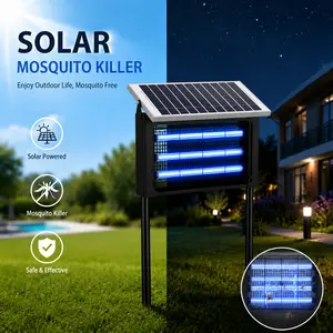 Solar Bug Zapper Lamp with 3 LED Tubes, USB Rechargeable, Hang or Stand Design, Ideal for Backyard, Patio, Porch, and Outdoor Camping, Effective Mosquito Trap for Summer Nights, Outdoor Pest Control and Relaxation