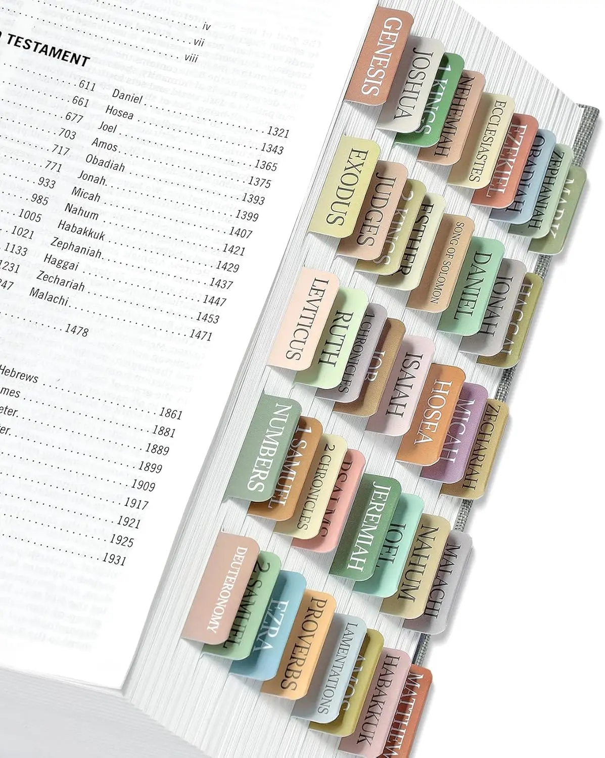 39 Tabs Bible Divider Tabs - Laminated Boho Theme Large Print Index Dividers with Built-in Guide, 9 Blanks, Enhanced Bible Study Navigation, Office Stationery Gift for Loved Ones