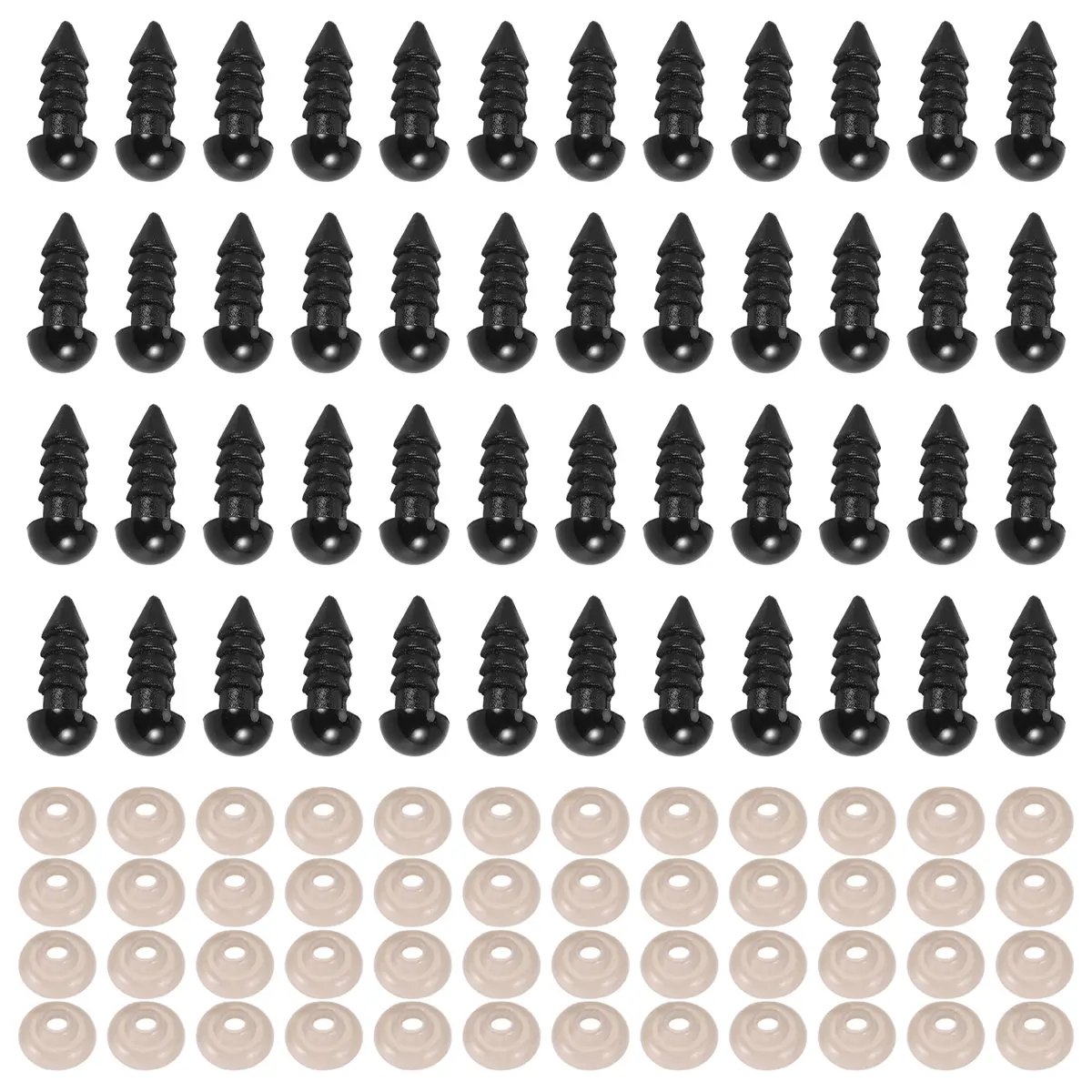 100PCS Plastic Safety Crochet Eyes Bulk with 100PCS Washers for Crochet Crafts (0.24Inch/6mm)