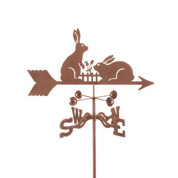 EZ Vane EZ1315-4S Rabbits with Fence Weathervane - Four Sided Mount
