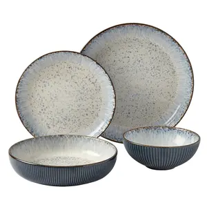 Jura Smoke Reactive Glaze Stoneware 16-pc. Dinnerware Set