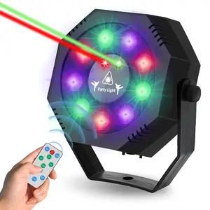 Party Lights DJ Disco Stage Laser Light Sound Activated Projector RGB Strobe with Remote Control for Parties Home Room Bar Birthday Wedding Holiday Christmas Club KTV Live Show