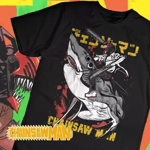Chainsaw Man Japanese Anime Cotton Pattern Printed Short Sleeve T-shirt Retro Men Women Kids Casual Loose Streetwear Top Tees