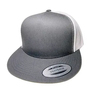Blank Mesh Snapback Flat Bill Trucker Hat Cap Yupoong
