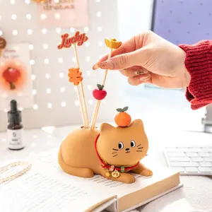 1pc Cute Cat-Shaped Essential Oil Diffuser - Suitable for Living Room, Bathroom Office, Home Decor Tabletop Accessories, Flame-Free Reed Diffuser Decorative Sticks, Gift for Women, Birthday Present
