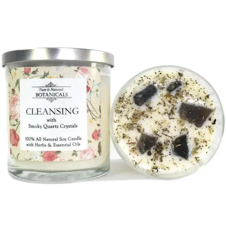 Cleansing Pure & Natural Soy Candle with Crystals