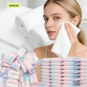 22 Packs Large Compressed Towels, Thickened & Enlarged Disposable Face Towels, 10x16 Inch, Ideal for Travel/camping/occupational Use, Portable Compressed Towel