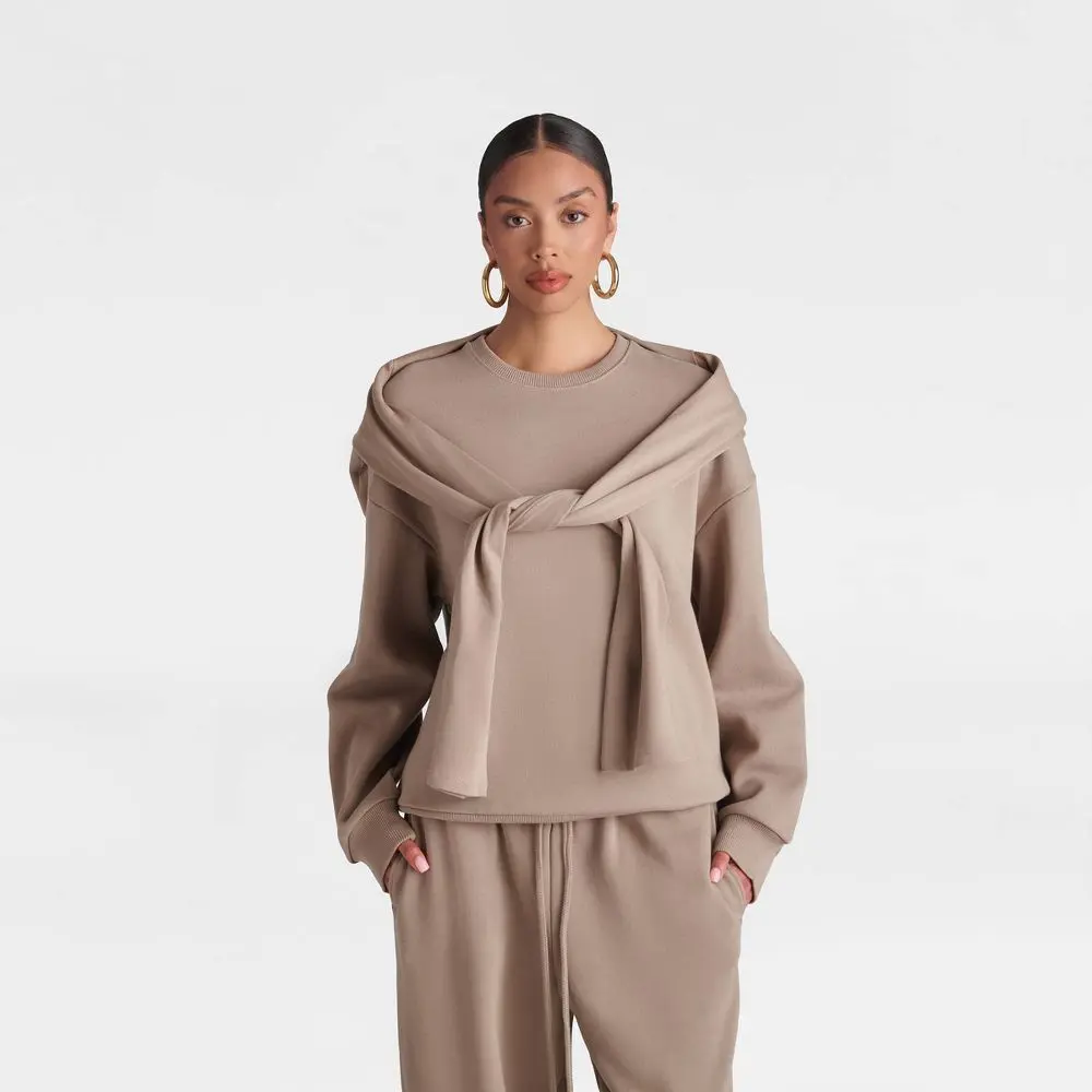KBB by KAHLANA Women's Long Sleeve 'The Double Layer Crewneck Sweatshirt'