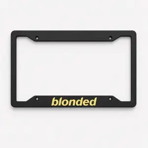 Blonded License Plate Frame Black and Yellow - Stylish and Durable Car Accessory for Enhanced Vehicle Visibility