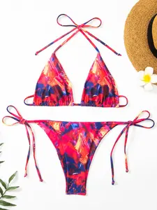 Two-Piece Tie-Dye Print Bikini Fashion Set, Beach Vacation Swimsuit, Stylish Swimwear for Women, Perfect for Summer Holidays, Swimsuit Style Bikini