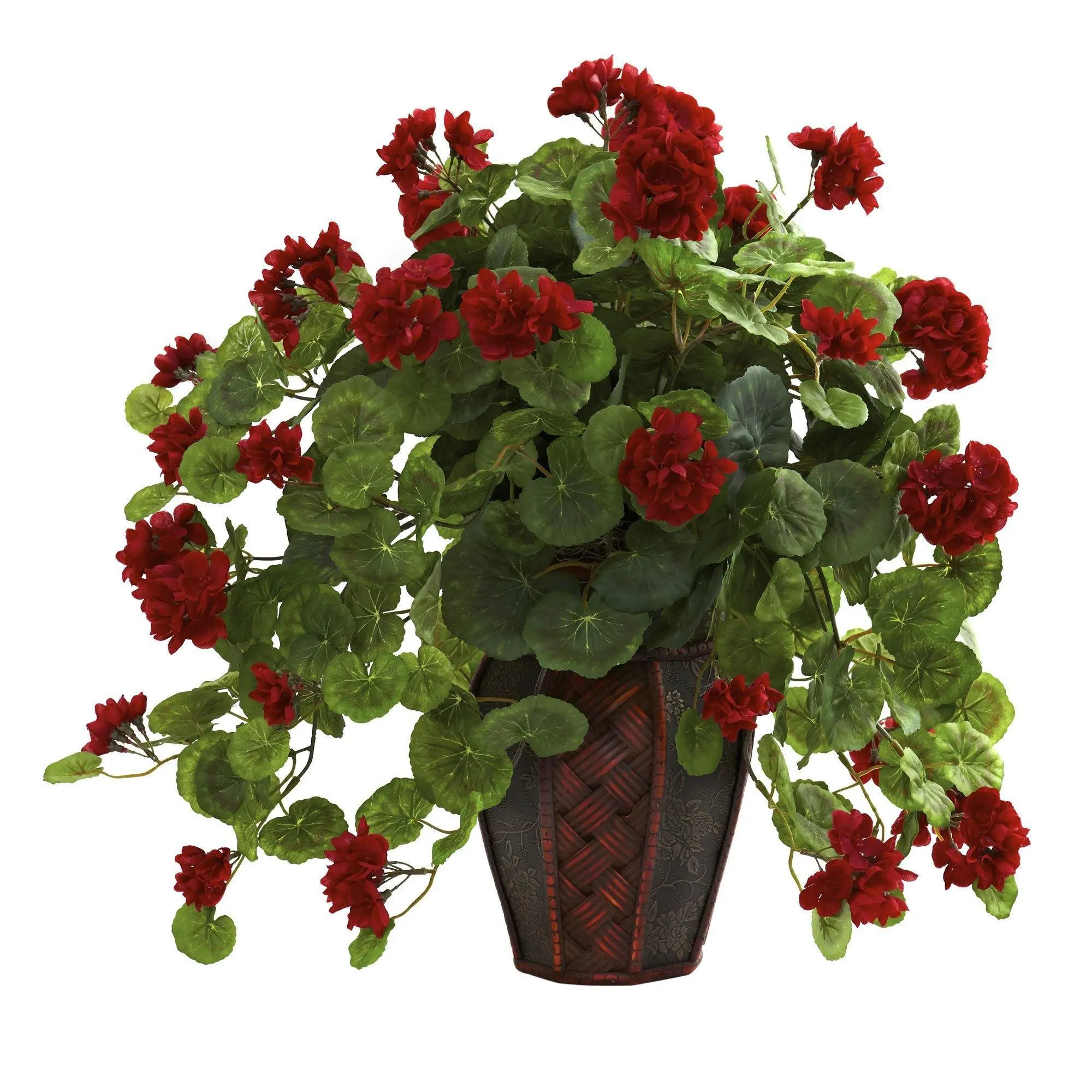 Long-Lasting Artificial Geranium Plant, Colorful Flower Pot - Home Decor Pots, Garden Planter, Floral Decor for Home & Garden