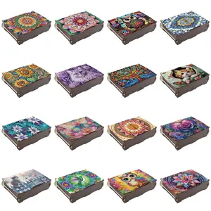 DIY Wooden Diamond Painting Holder Case Large Capacity Storage Box Jewelry Box for Women Girls