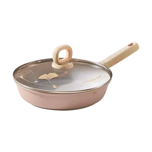 COOKER KING Ceramic Crystal Frying Pan, Oil-Concentrating Non-Stick Pan/Wok, Lid Not Included, 20cm, Suitable for Induction and Gas