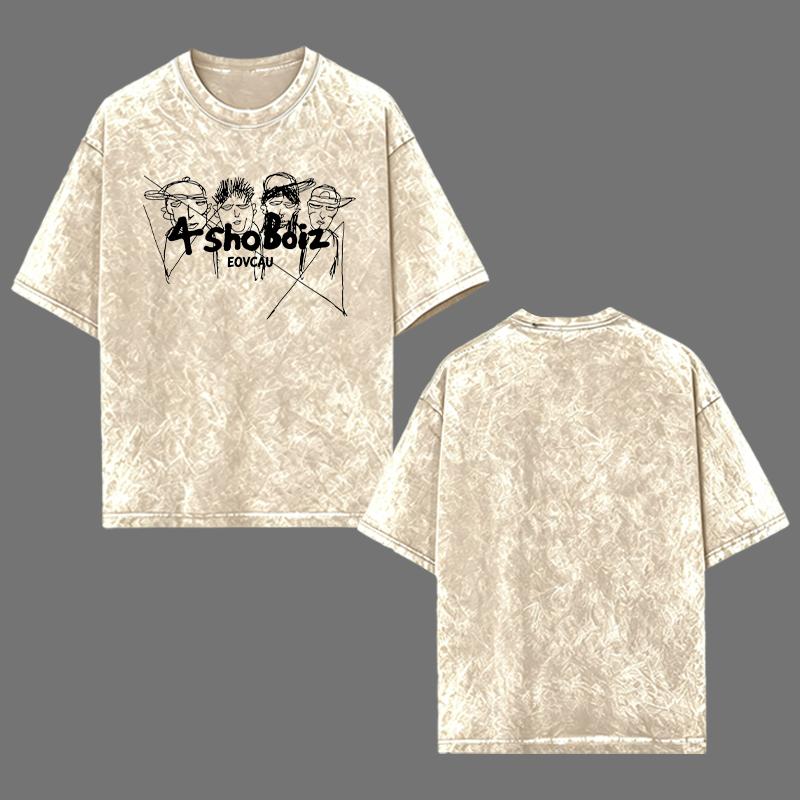 [EOVCAU][Sale Up To 60%]Lngshot Kpop Boy Group Shirt, Gen 5 Kpop shirt, Kpop Inspired T-Shirt, Gift for Women Men，4shoBoiz Vintage Acid Wash Oversized Tee - Streetwear Hip-Hop Sketch Graphic T-Shirt，Y2K Aesthetic Rap Group Graphic Tee #HipHopStreetwear